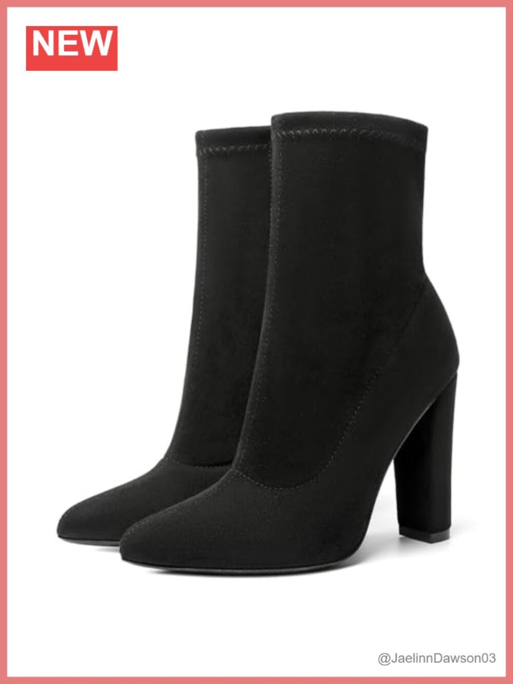 Women's Faux Suede Ankle Boots Zip Chunky Heel Pointed Toe
